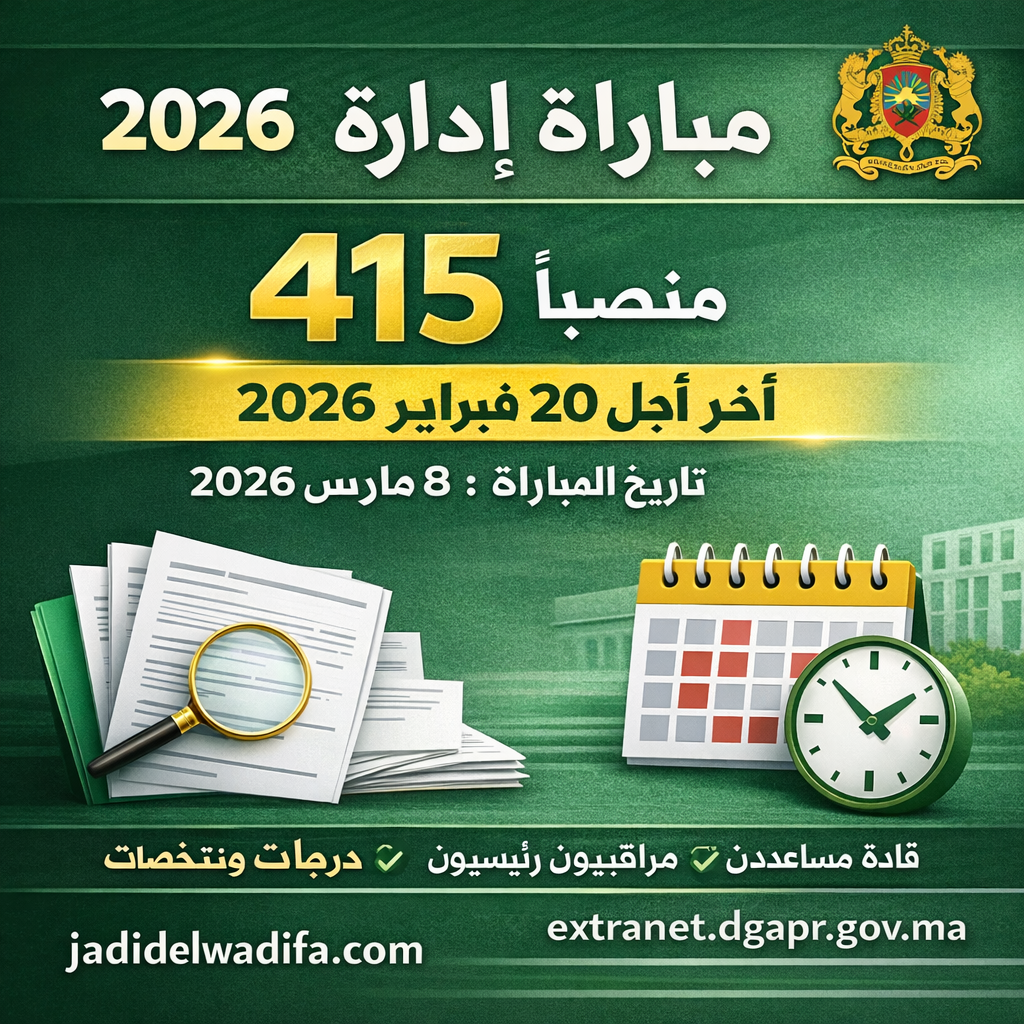 التسجيل في مباراة إدارة السجون 2026 extranet.dgapr.gov.ma
